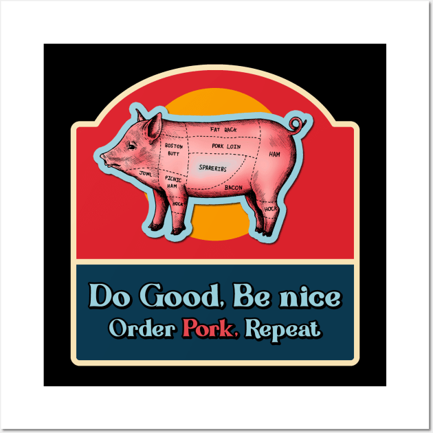 Order Pork Repeat Wall Art by NinjAnimals HQ